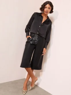 Noir - Chemise Friends Like These Satin À boutons