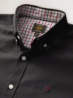 Noir - Chemise Oxford stretch à manches longues