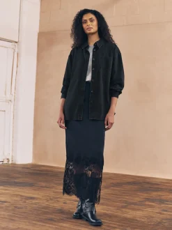Noir - Chemises oversize en Denim