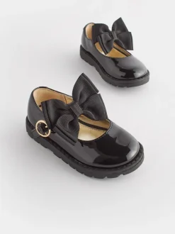 Noir - Chunky Nœud Mary Jane Shoes