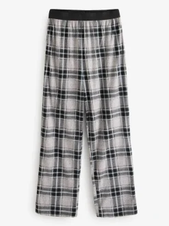 Noir - Col ras du cou - Loungeable Ensemble pyjama long en micropolaire et pantalon à carreaux