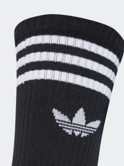 Noir - Col rond - adidas Originals 3-Rayures Chaussettes Col rond 3 paires