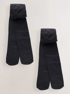 Noir - Collants pour l’école plus longs 40 Denier 2 Lot