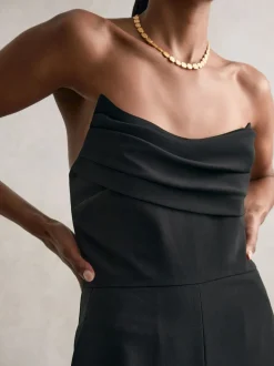 Noir - Combinaison ample structurée sans bretelles Reiss Ayla