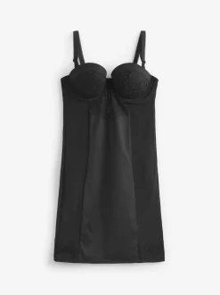 Noir - Combinaison gainante en dentelle à bonnets