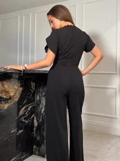 Noir - Combinaison Girl In Mind Bridget Twist Font Split Arm