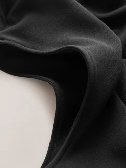 Noir - Combinaison Occasion en jersey sans manches à col bénitier