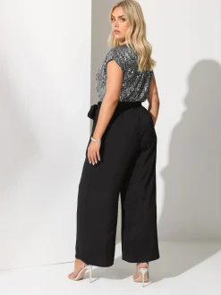 Noir - Combinaison Yours Curve London 2en1 à sequins