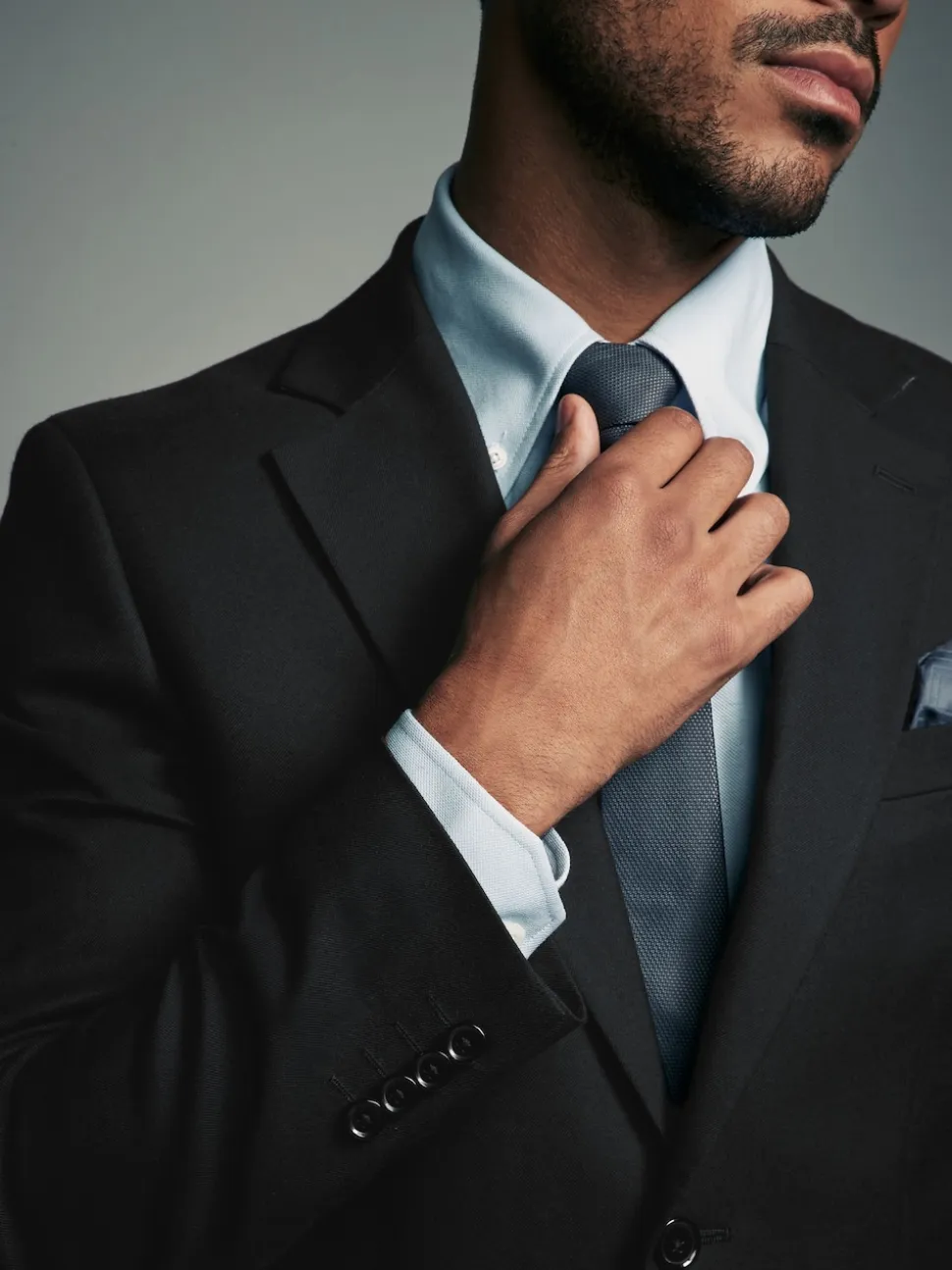 Noir - Coupe ajustée Flannel Costume Veste