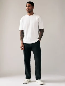 Noir - Coupe ample - Pantalon chino stretch