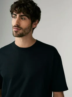 Noir - Coupe ample - T-shirt épais 3 Pack