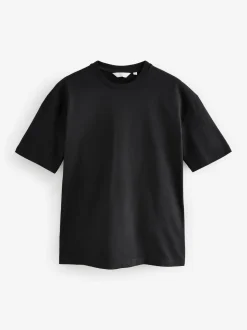 Noir - Coupe ample - T-shirt épais 3 Pack