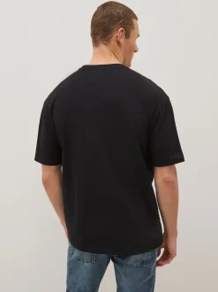 Noir - Coupe ample - T-shirt Essential Col rond en coton