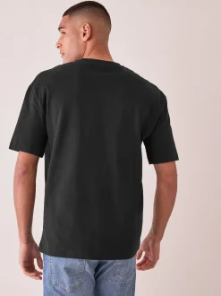 Noir - Coupe ample - T-shirt épais