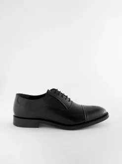 Noir - Coupe classique - Chaussures Oxford à bout en cuir