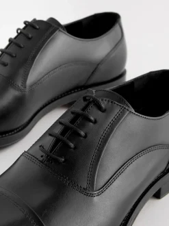 Noir - Coupe classique - Chaussures Oxford à bout en cuir