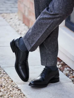 Noir - Coupe classique - Chaussures Oxford à bout en cuir