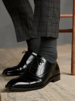 Noir - Coupe classique - Chaussures avec bout Oxford semelle en cuir Signature