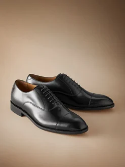 Noir - Coupe classique - Chaussures avec bout Oxford semelle en cuir Signature