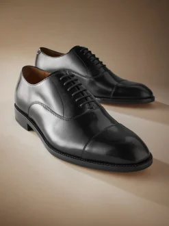 Noir - Coupe classique - Chaussures avec bout Oxford semelle en cuir Signature