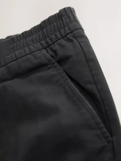 Noir - Coupe fuselée régulière - Pantalons Chinos extensibles plissés avec taille élastique