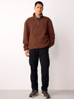 Noir - Coupe fuselée régulière - Pantalon cargo stretch en coton