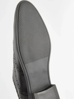 Noir - Coupe large - Chaussures Richelieu Oxford en cuir