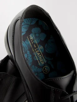 Noir - Coupe large - Chaussures Oxford à bout en cuir