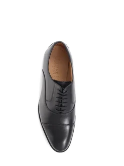 Noir - Coupe large - Chaussures habillées Jones Bootmaker en cuir à lacets pour homme