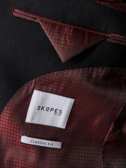 Noir - Coupe standard - Veste de costume Skopes Win au motif riche en laine
