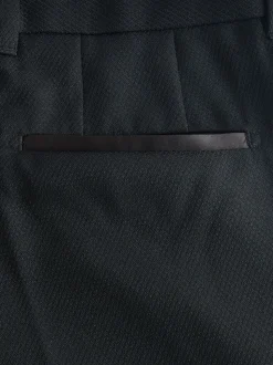 Noir - Coupe sur mesure - Pantalon de smoking texturé avec détail de ruban adhésif