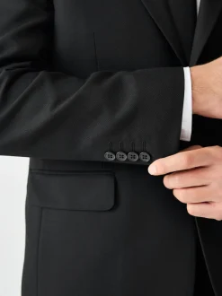 Noir - Coupe sur mesure - Veste de costume texturée