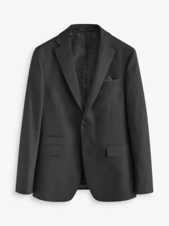 Noir - Coupe sur mesure - Veste de costume texturée en laine Blend
