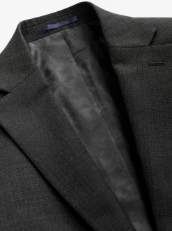 Noir - Coupe sur mesure - Veste de costume texturée en laine Blend