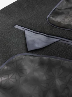 Noir - Coupe sur mesure - Veste de costume texturée en laine Blend