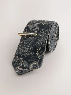 Noir - Cravate et pince design