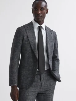 Noir - Cravate Reiss Ceremony en soie texturée Blend