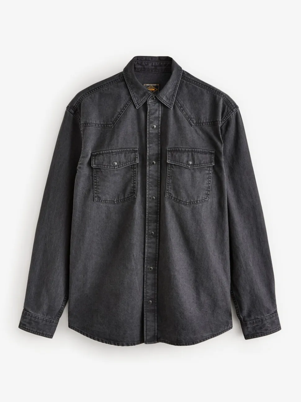 Noir - Denim Western 100% Cotton Manches longues Chemises