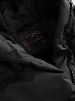 Noir - Doudoune imperméable doublée de fausse fourrure (3-16ans)