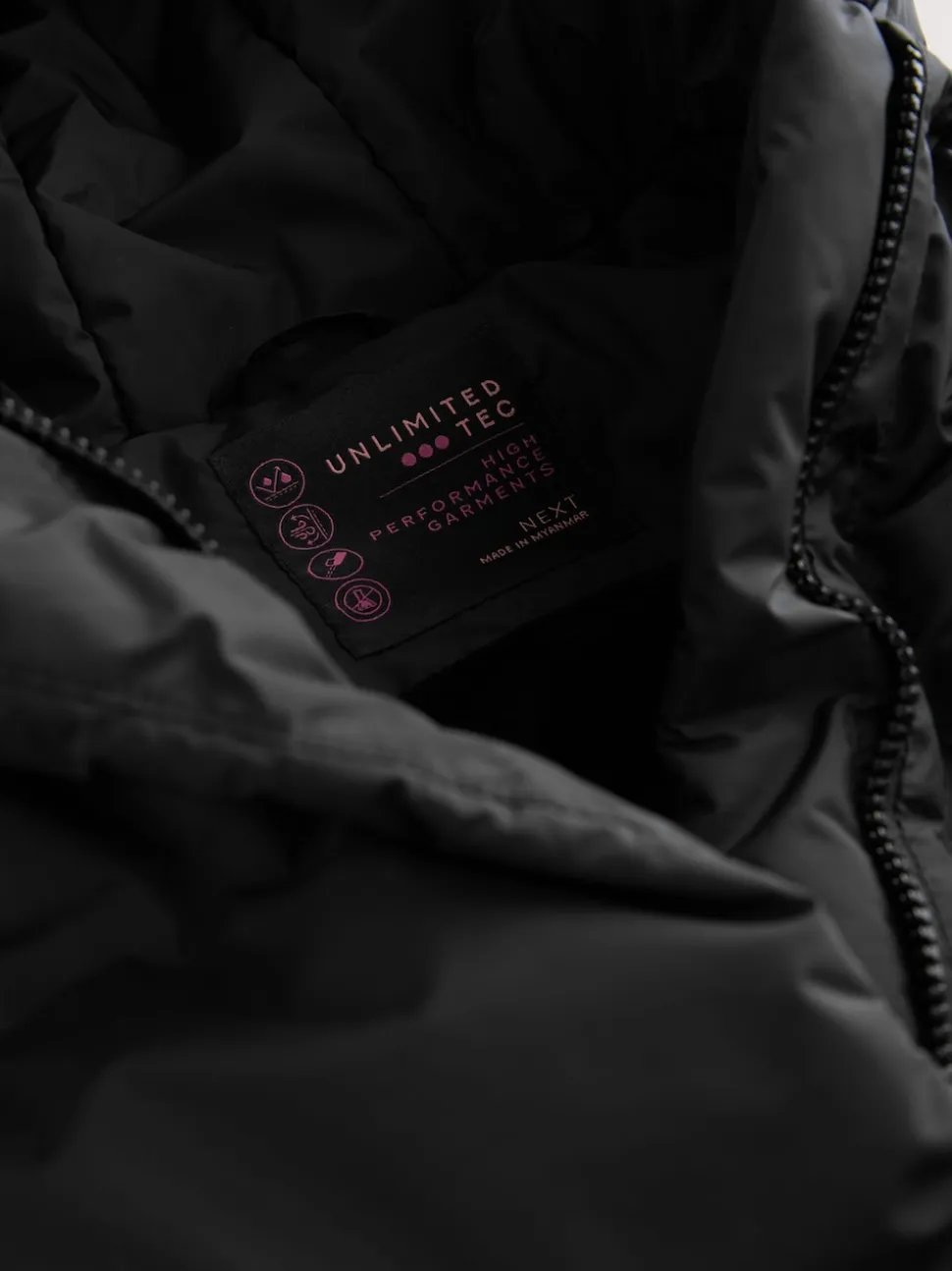 Noir - Doudoune imperméable doublée de fausse fourrure (3-16ans)