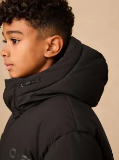 Noir - Doudoune longue Résistant à la douche (3-17ans)