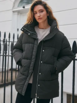 Noir - Doudoune mi-longue Résistant à la douche