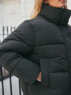 Noir - Doudoune mi-longue Résistant à la douche