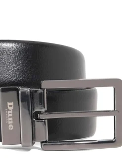 Noir - Dune London Opra Ceinture en cuir réversible