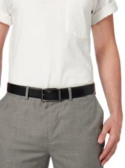 Noir - Dune London Opra Ceinture en cuir réversible