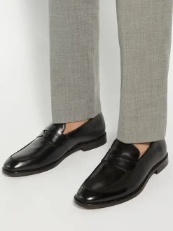 Noir - Dune London Surrey Suede Penny Mocassins