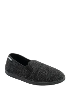 Noir - Dunlop Mens Twin Gusset Slippers