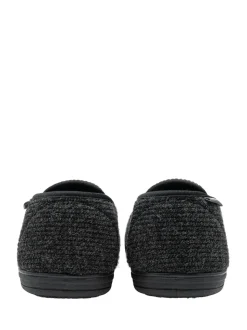 Noir - Dunlop Mens Twin Gusset Slippers
