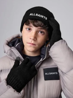 Noir - Ensemble bonnet et gants smALLSAINTS logo