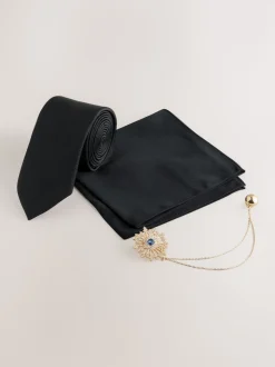 Noir - Ensemble Cravates et pochettes